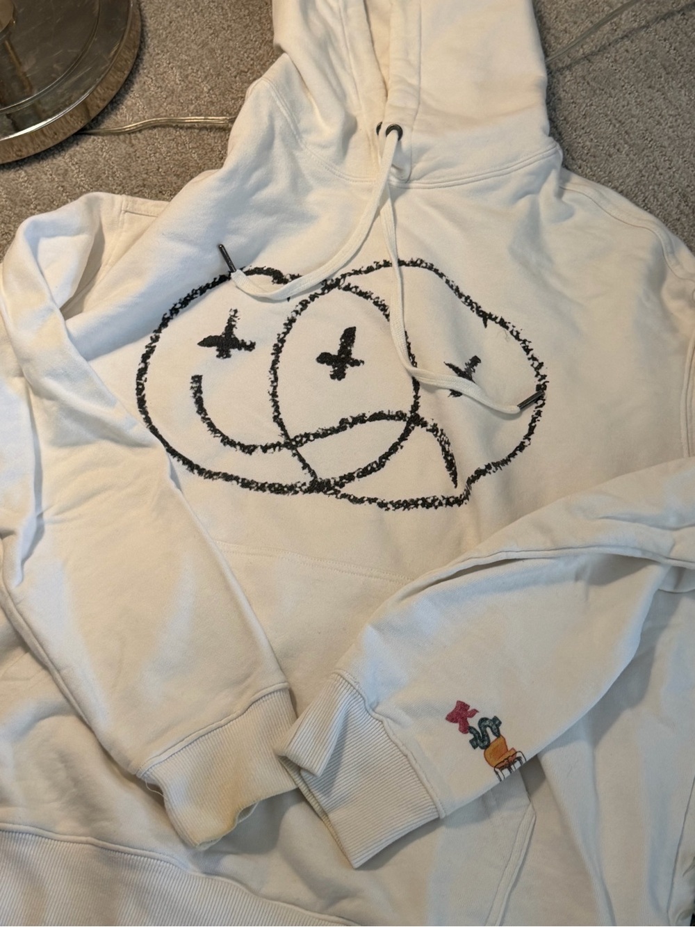 Mens Ksubi White Biggie Smile Logo Hoodie XS